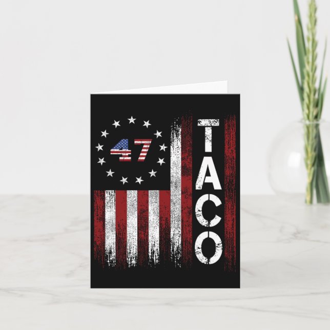 Funny Taco Trump Always Chickens Out  Card (Front)