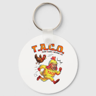 Funny Taco Trump Always Chickens Out Shirt Mens Wo Key Ring