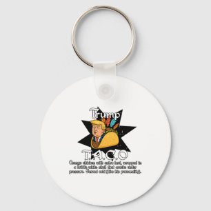 Funny Taco Trump Always Chickens Out Tariffs Meme Key Ring
