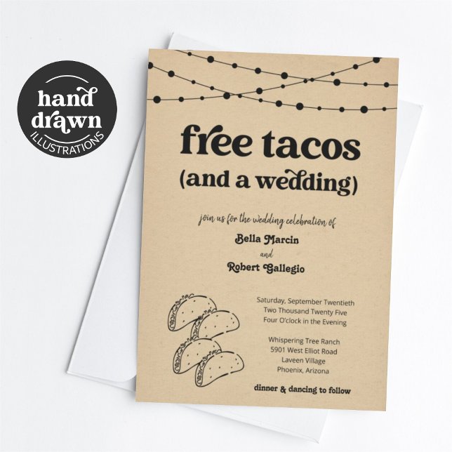 Funny Taco Wedding Invitation - Free Tacos (Creator Uploaded)