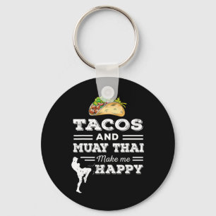Funny Tacos And Muay Thai Lover Gift Martial Arts Key Ring