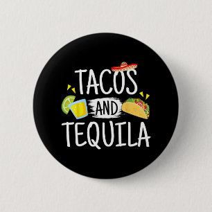 Funny Tacos And Tequila Mexican Sombrero Tee Gift 6 Cm Round Badge
