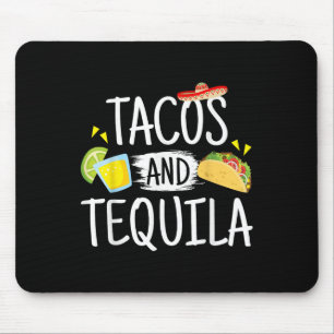 Funny Tacos And Tequila Mexican Sombrero Tee Gift  Mouse Pad