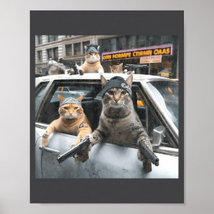Funny Tactical Cat Meme Military Style Poster