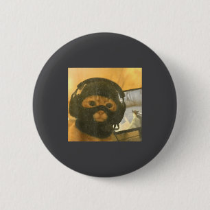 Funny Tactical Gamer Cat Meme Graphic  6 Cm Round Badge
