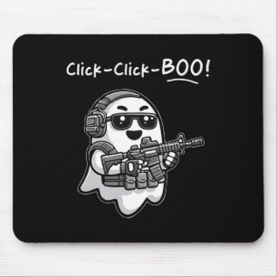 Funny Tactical Ghost Click Click Boo Halloween Vet Mouse Pad