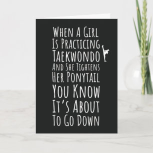 Funny Taekwondo Cards For Her Teen Girls Women TKD