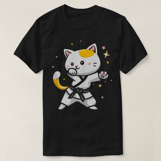 Funny Taekwondo Cat Player Women Men Kids  T-Shirt (Design Front)