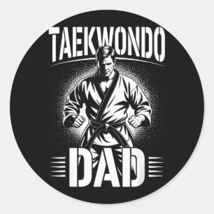 Funny Taekwondo Dad Classic Round Sticker