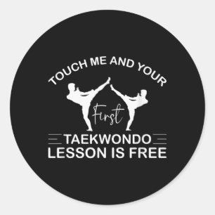 Funny Taekwondo Design For Men Women Taekwondo Classic Round Sticker