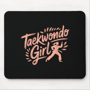 Funny Taekwondo Girl Mouse Pad