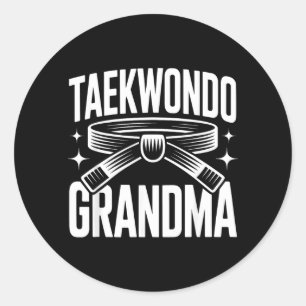 Funny Taekwondo Grandma Classic Round Sticker