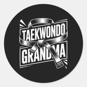 Funny Taekwondo Grandma Classic Round Sticker