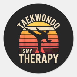 Funny Taekwondo is My Therapy Classic Round Sticker
