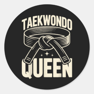 Funny Taekwondo Queen Classic Round Sticker