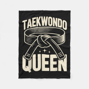 Funny Taekwondo Queen Fleece Blanket