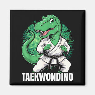 Funny Taekwondo T Rex Dinosaur Cute Martial Arts Magnet