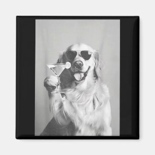 Funny Tail Dog Golden Retriever With Sungles Marti Magnet