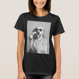 Funny Tail Dog Golden Retriever With Sungles Marti T-Shirt
