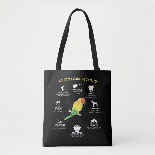 Funny Talented Sun Conure Bird Lover Tote Bag (Front)