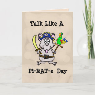 Funny Talk Like A Pirate Day Rat Pirate Card