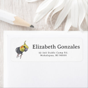 Funny Talking Grey Cockatiel Hello Pretty Bird Return Address Label