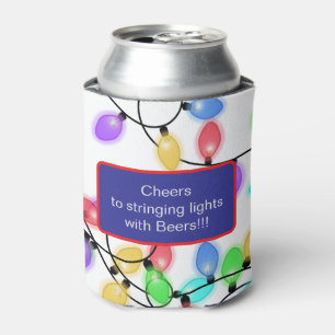 Funny Tangled Christmas Lights Can Cooler