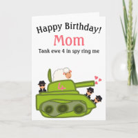 Funny tank ewe sheep pun cartoon Mum birthday
