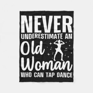 Funny Tap Dancing Art For Women Grandma Girls Tap Fleece Blanket