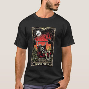 Funny Tarot Card Bench Press Gym Occult Workout Fi T-Shirt