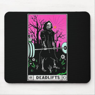 Funny Tarot Card Deadlifts Gym Workout Occult Read Mouse Pad
