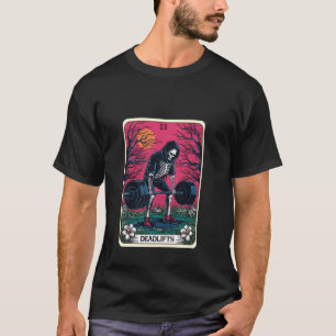 Funny Tarot Card Deadlifts Gym Workout Occult Read T-Shirt