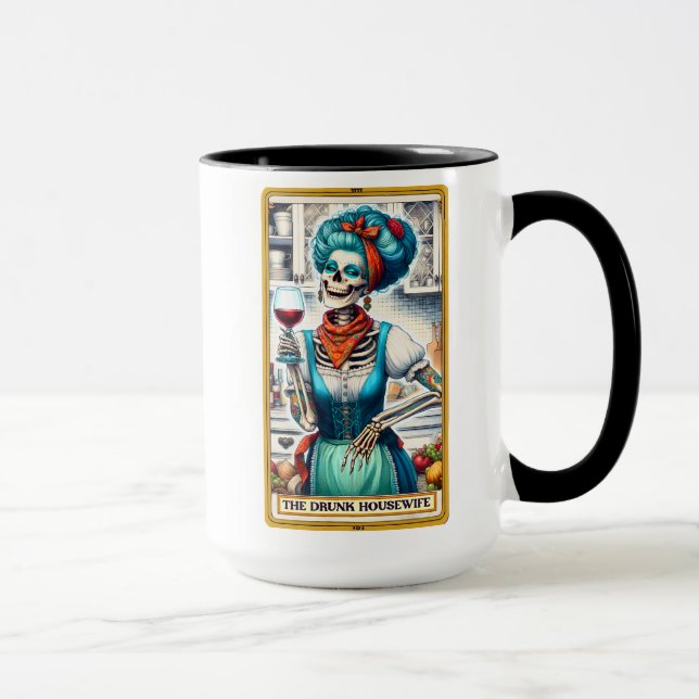 Funny Tarot Card/The Drunk Housewife Mug (Right)