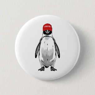 Funny Tarrified Penguin Anti Trump Tarrif 6 Cm Round Badge