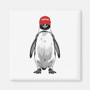Funny Tarrified Penguin Anti Trump Tarrif Magnet