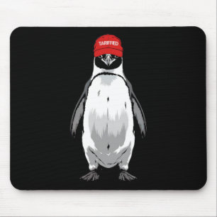 Funny Tarrified Penguin Anti Trump Tarrif Mouse Pad