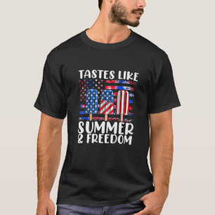 Funny Tastes Like Freedom Red White Blue 4Th Of Ju T-Shirt