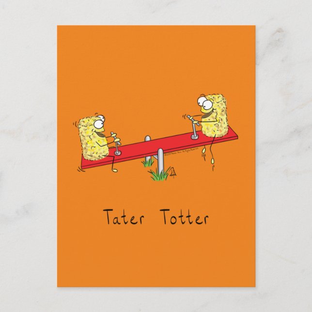 Funny Tater Tots Teeter Totter Kids Postcard (Front)