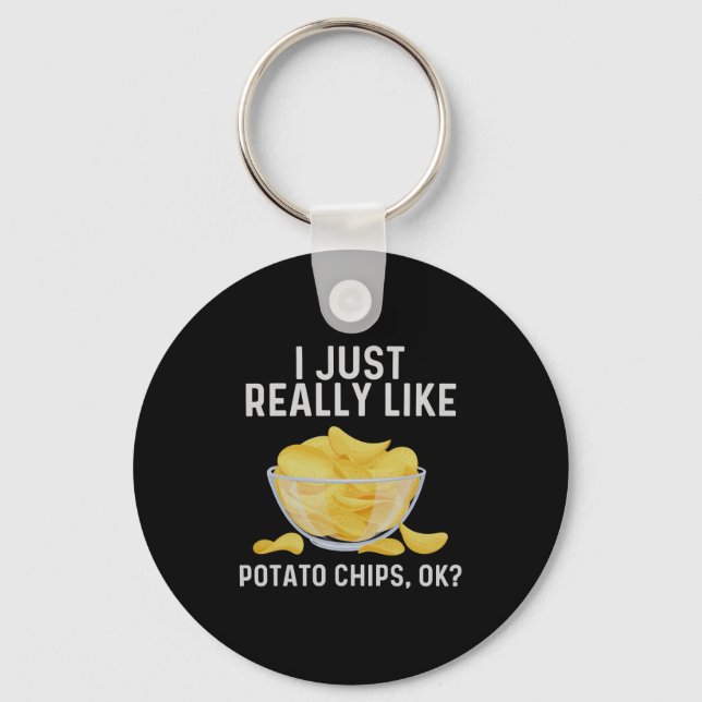 Funny Tato Chips Art For Men Women Kids Bag Of Chi Key Ring (Front)