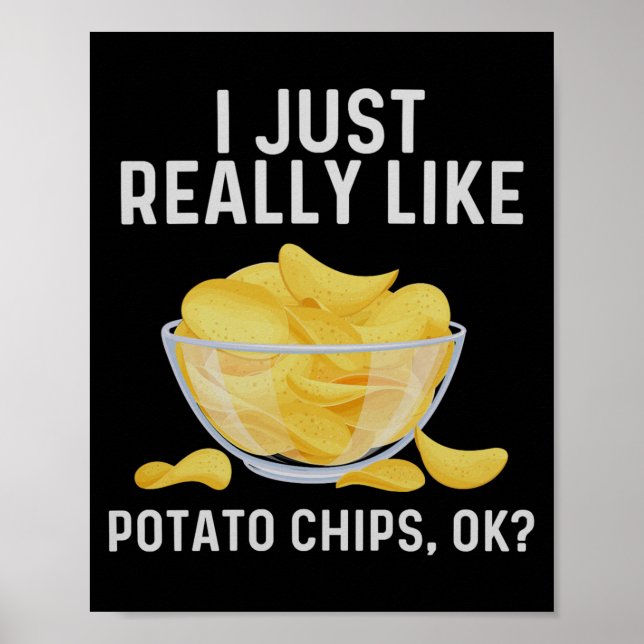 Funny Tato Chips Art For Men Women Kids Bag Of Chi Poster (Front)