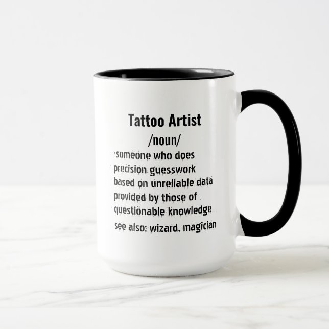 Funny Tattoo Artist Definition gifts for men women Mug (Right)
