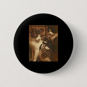 Funny Tattoo Cat Meme Inked Kitty Humour For Cat L 6 Cm Round Badge