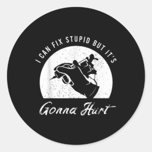 Funny Tattoo Outfit For A Tattoo Artist  Classic Round Sticker