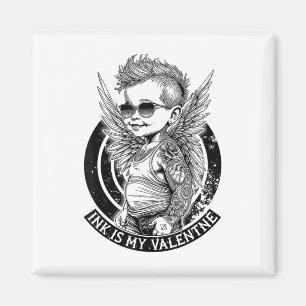 Funny Tattoo Valentines Day Ink Is My Valentine Cu Magnet