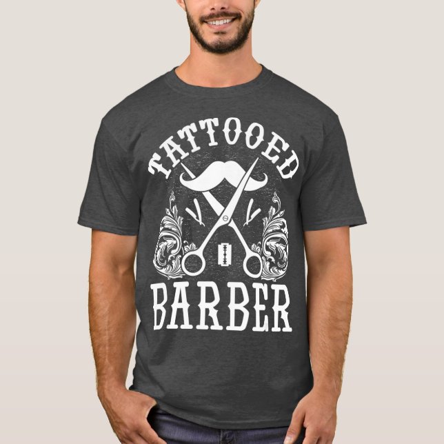 Funny Tattooed Barber T-Shirt (Front)