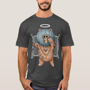 Funny Tattooed Gangster Bear T-Shirt