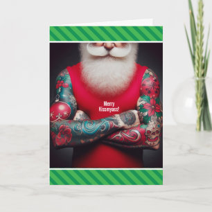 Funny Tattooed Santa - Ink the Halls Holiday Card