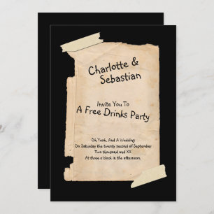 Funny Tatty Paper Humour Wedding Invitation