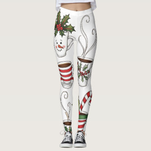 Funny tea mugs christmas time leggings