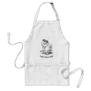 Funny Tea Party Bichon Frise Dog Puppy Cute Standard Apron